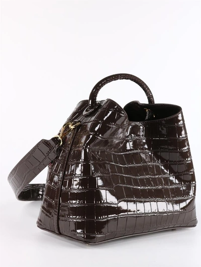 Shop Elleme Raisin Croco Embossed Leather Burgundy In Brown