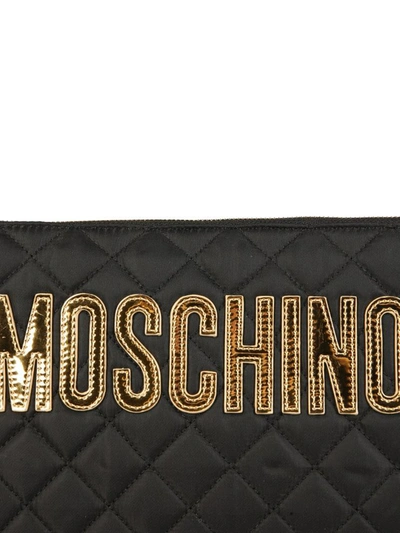 Shop Moschino Pouch With Logo In Black