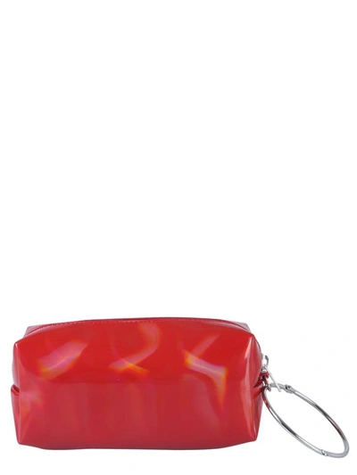 Shop Mm6 Maison Margiela Clutch With Logo And Ring In Red