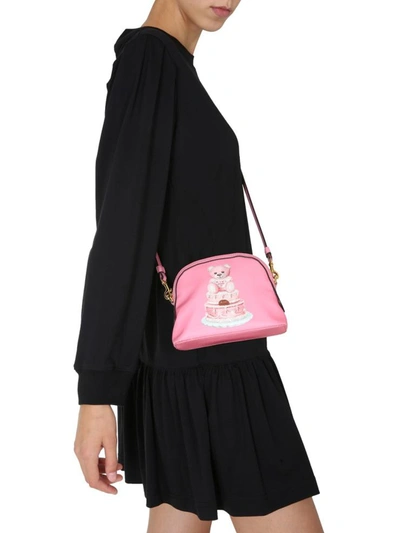 Shop Moschino Cake Teddy Bear Shoulder Bag In Pink