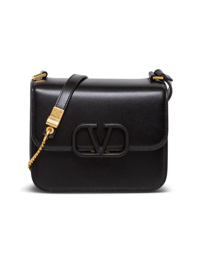 Shop Valentino Vsling Crossbody Bag In Leather In Black