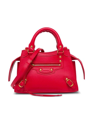 Shop Balenciaga Neo Classic City Mini Handbag In Leather In Red