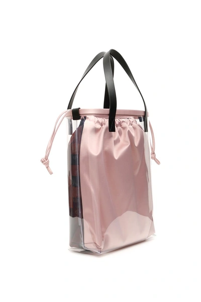 Shop Marni Pvc Pixel Face Bag In Trasparente Quartz Antique Rose