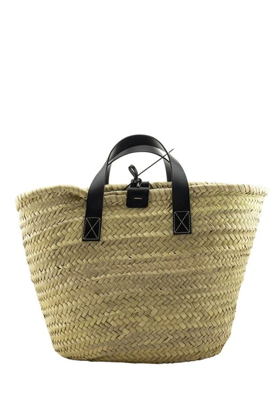 Shop Etro Logo Raffia Tote Beach In Natural