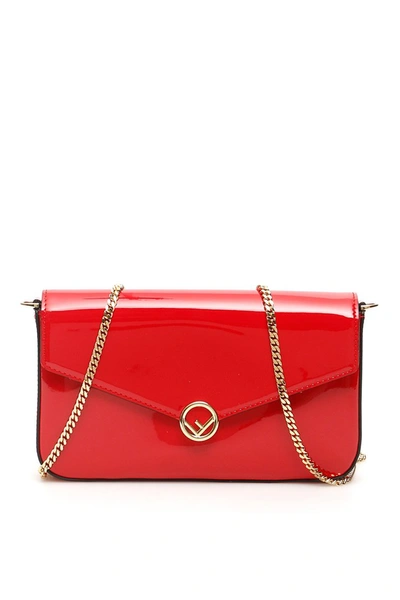 Shop Fendi F Buckle Mini Bag In Rosso Cardinale Os