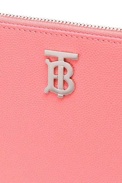 Shop Burberry Tb Logo Phyllis Pouch In Candy Floss