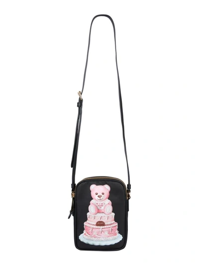 Shop Moschino Cake Teddy Bear Shoulder Bag In Black