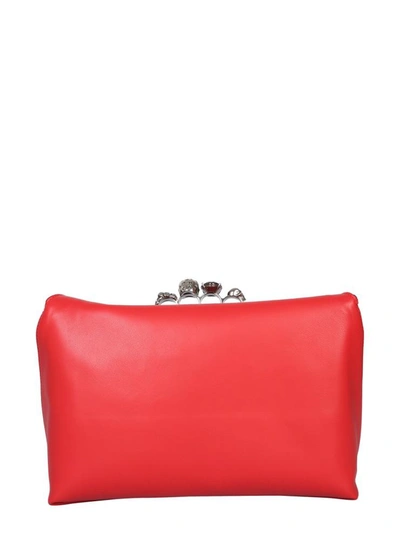 Shop Alexander Mcqueen Skull Pouch In Red