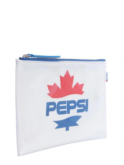 Shop Dsquared2 Pouch With Pepsi Logo In White