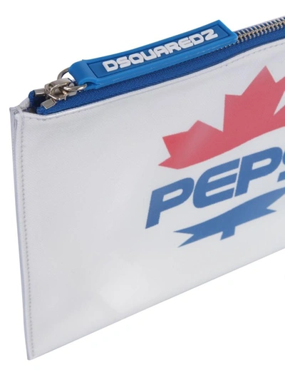 Shop Dsquared2 Pouch With Pepsi Logo In White