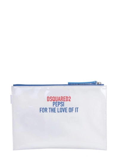 Shop Dsquared2 Pouch With Pepsi Logo In White