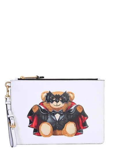 Shop Moschino "teddy Bear" Pouch In White
