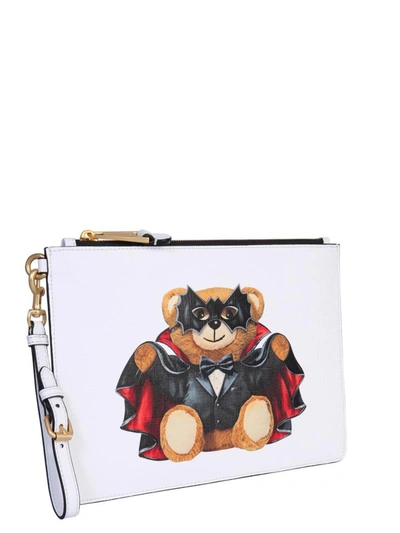 Shop Moschino "teddy Bear" Pouch In White