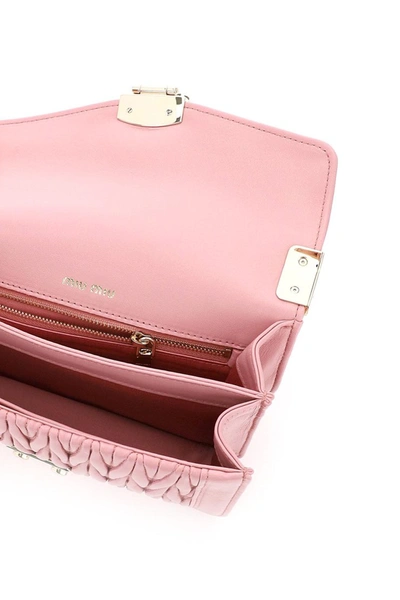 Shop Miu Miu Medium Miu Confidential Shoulder Bag In Rosa