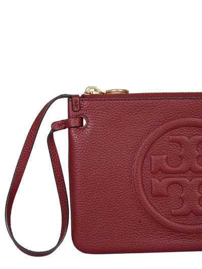 Shop Tory Burch Perry Bombe Clutch In Red