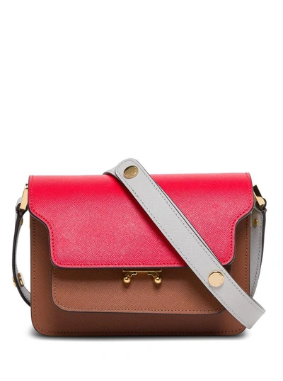 Shop Marni Trunk Mini Crossbody Bag In Multicolor Leather