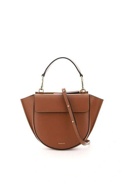 Shop Wandler Hortensia Mini Leather Bag In Tan