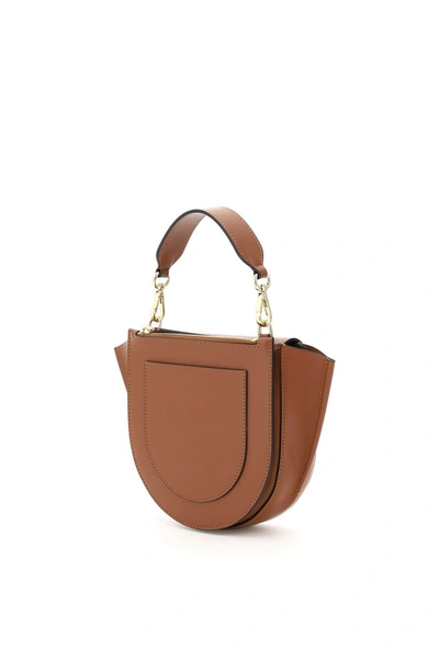 Shop Wandler Hortensia Mini Leather Bag In Tan