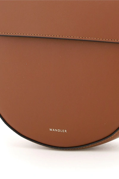 Shop Wandler Hortensia Mini Leather Bag In Tan