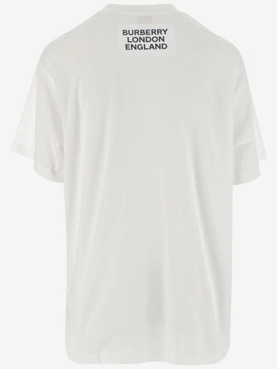 Shop Burberry T-shirts And Polos In Bianco