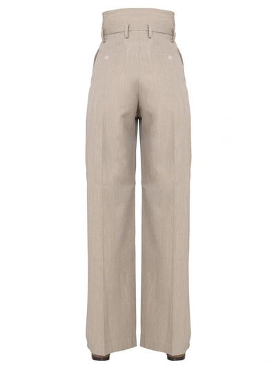 Shop Lemaire High-waisted Trousers In Beige