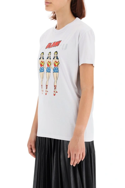 Shop Miu Miu T-shirt Wonder Woman In Perla