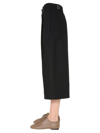 Shop Lemaire Cropped Trousers In Black