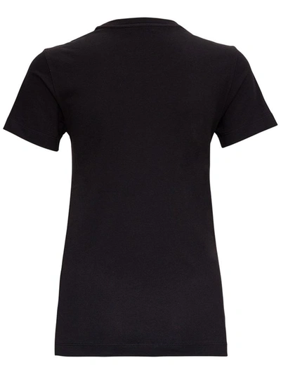 Shop Moncler Jersey T-shirt With Logo Inlay In Black