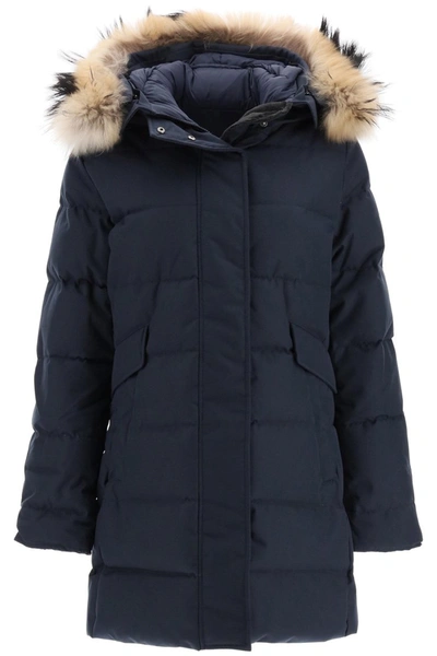 Shop Pyrenex Grenoble Parka With Fur In Amiral