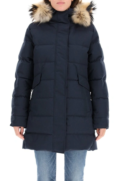 Shop Pyrenex Grenoble Parka With Fur In Amiral