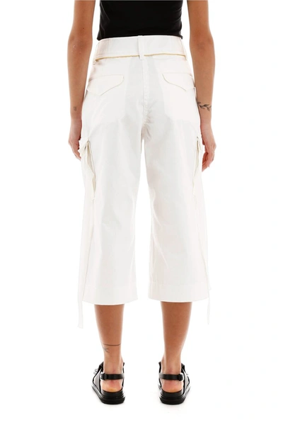 Shop Sacai Cargo Trousers In White