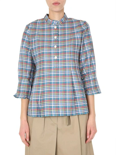 Shop A.p.c. Plaid Shirt In Multicolour