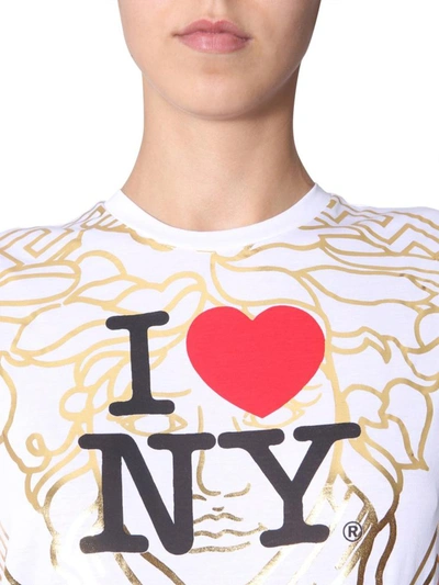 Shop Versace I Love Ny Print T-shirt In White