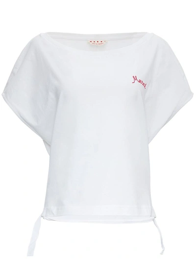 Shop Marni Cotton T-shirt With Logo In White