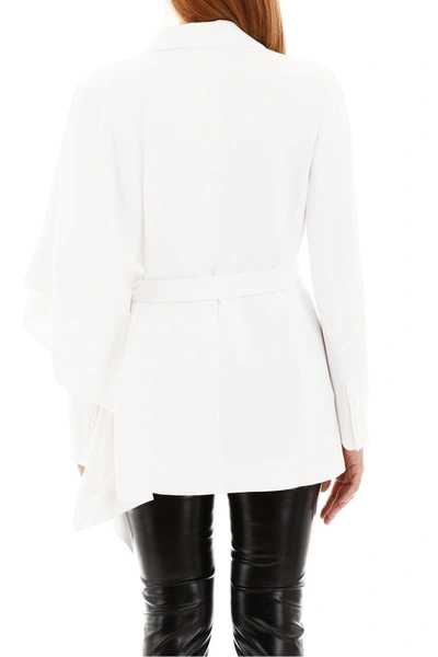 Shop Alberta Ferretti Belted Jacket In White