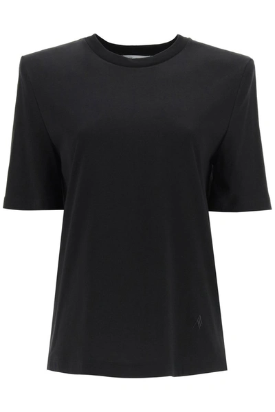 Shop Attico The  Bella T-shirt With Shoulder Straps In Black