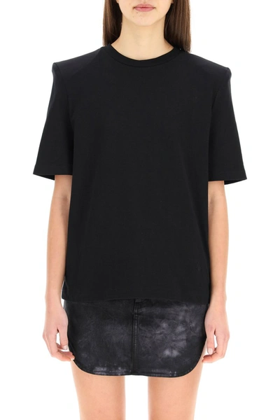Shop Attico The  Bella T-shirt With Shoulder Straps In Black