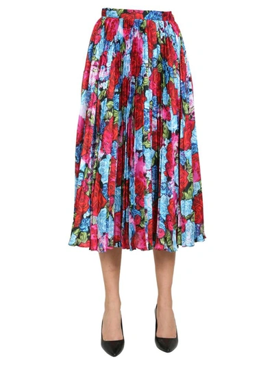 Shop Versace Midi Skirt In Multicolour