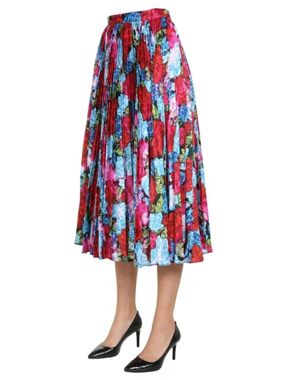Shop Versace Midi Skirt In Multicolour