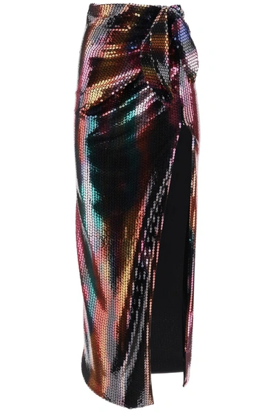 Shop Attico The  Long Sequined Skirt In Multicolor V1