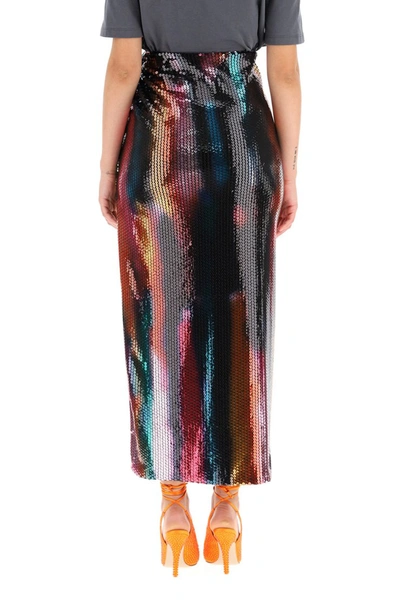 Shop Attico The  Long Sequined Skirt In Multicolor V1