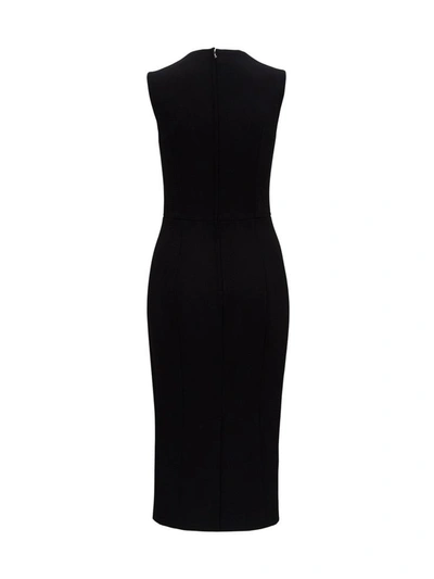 Shop Dolce & Gabbana Midi Crepe Dress In Black