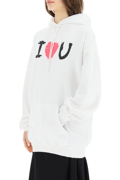 Shop Balenciaga Over Sweatshirt With I Love You Print In White Black