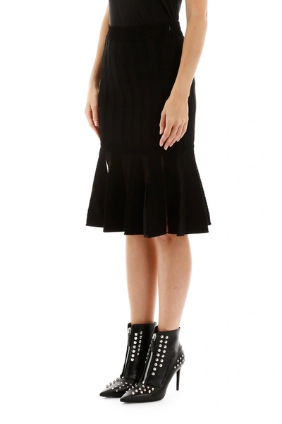 Shop Alexander Mcqueen Knit Skirt In Black