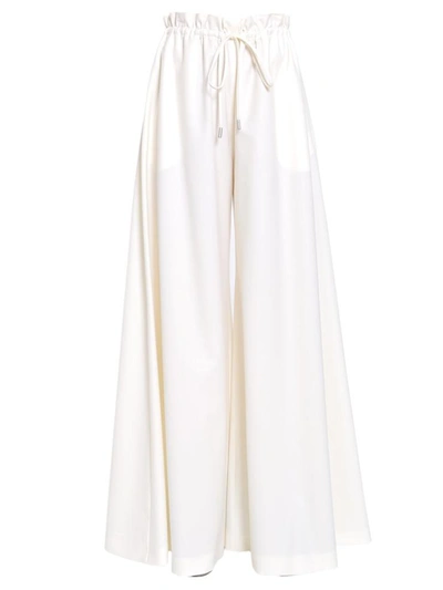 Shop Sara Battaglia Trousers With Drawstring Fastening In White