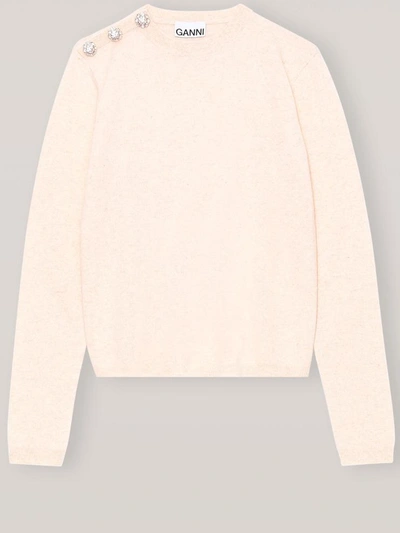 Shop Ganni Cashmere Sweater In White