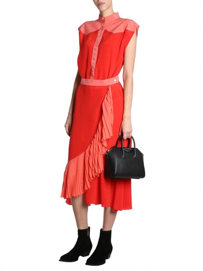 Shop Givenchy Wrap Dress With Ruffles In Red