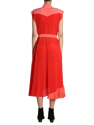 Shop Givenchy Wrap Dress With Ruffles In Red