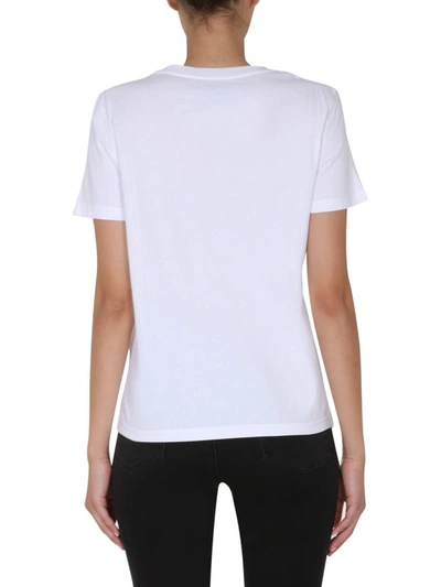 Shop Moschino Round Neck T-shirt In White