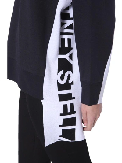 Shop Stella Mccartney Sweatshirt With Logo Inserts In Black